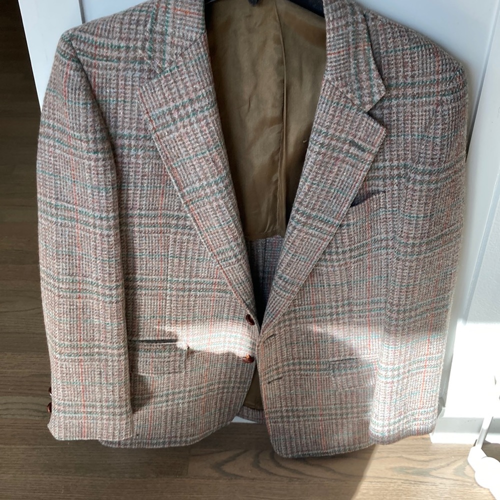 Harris tweed sport coat blazer glen plaid